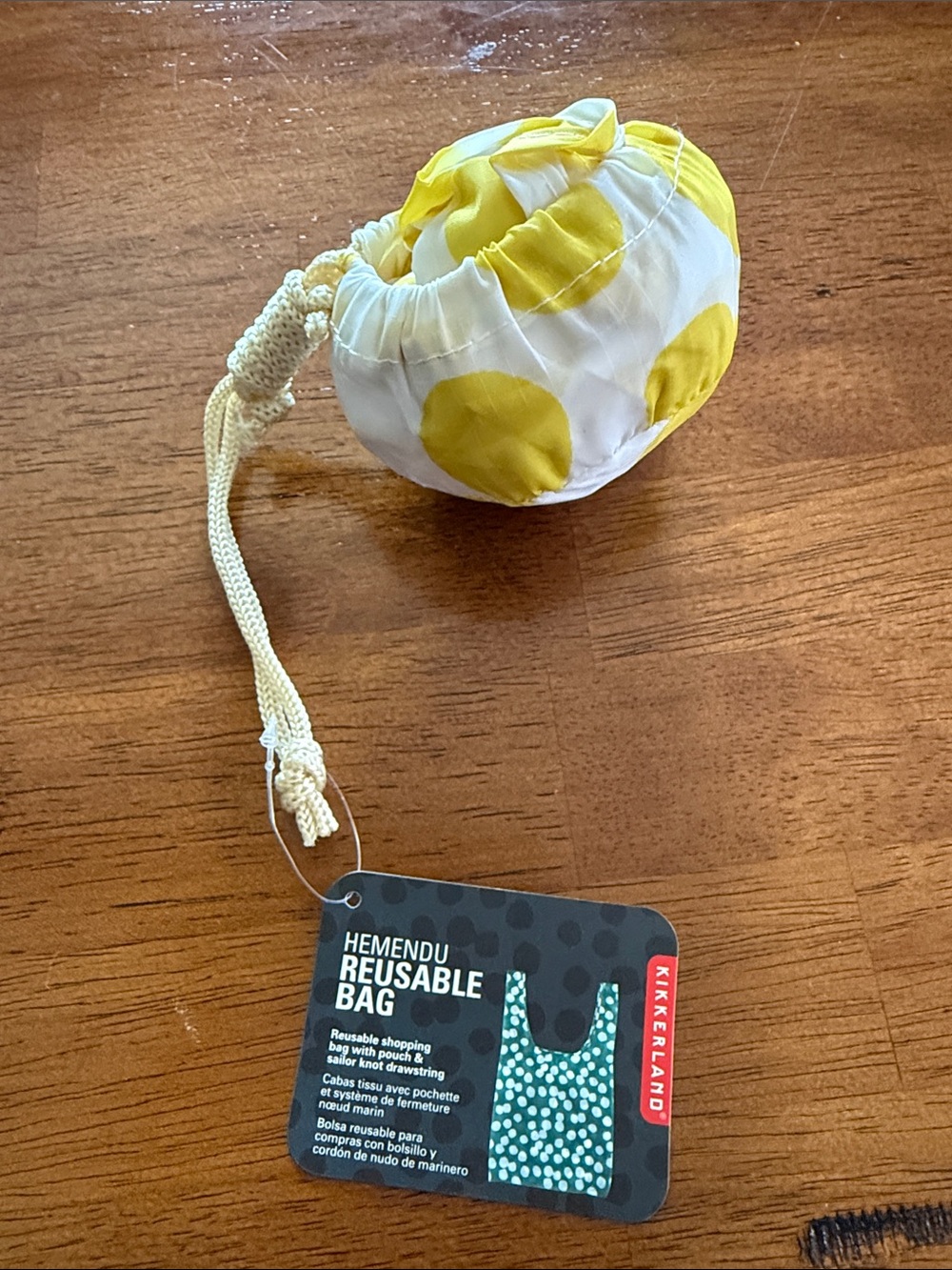 🆕 Kikkerland Lotta Jansdotter Reusable Tote/Shopping Bag yellow